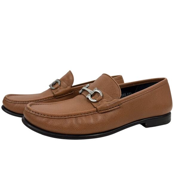 Salvatore Ferragamo Grandioso 2 Gancini Bit Leather Loafers Brown Size 11.5 EEE - Picture 3 of 13